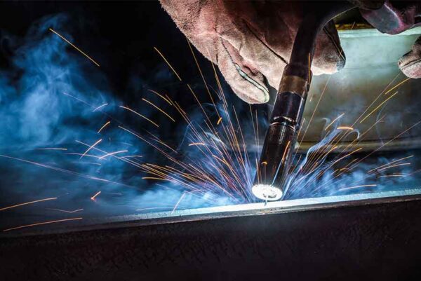 Professional welder mig welding metal